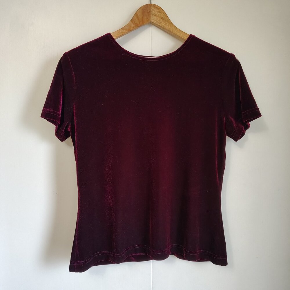 Amerique du Nord Velvet Burnout Top Burgundy Gothic Large Whimsigoth
